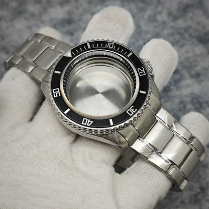 42mm Watch Case+ Strap Set SKX007 Case with Chapter Ring Sapphire for NH35 NH36