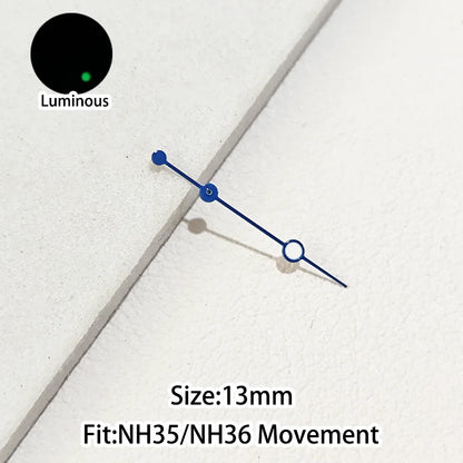 Green/Blue Green Luminous Watch Hands Fit NH35 NH36 Personalized Second Hand
