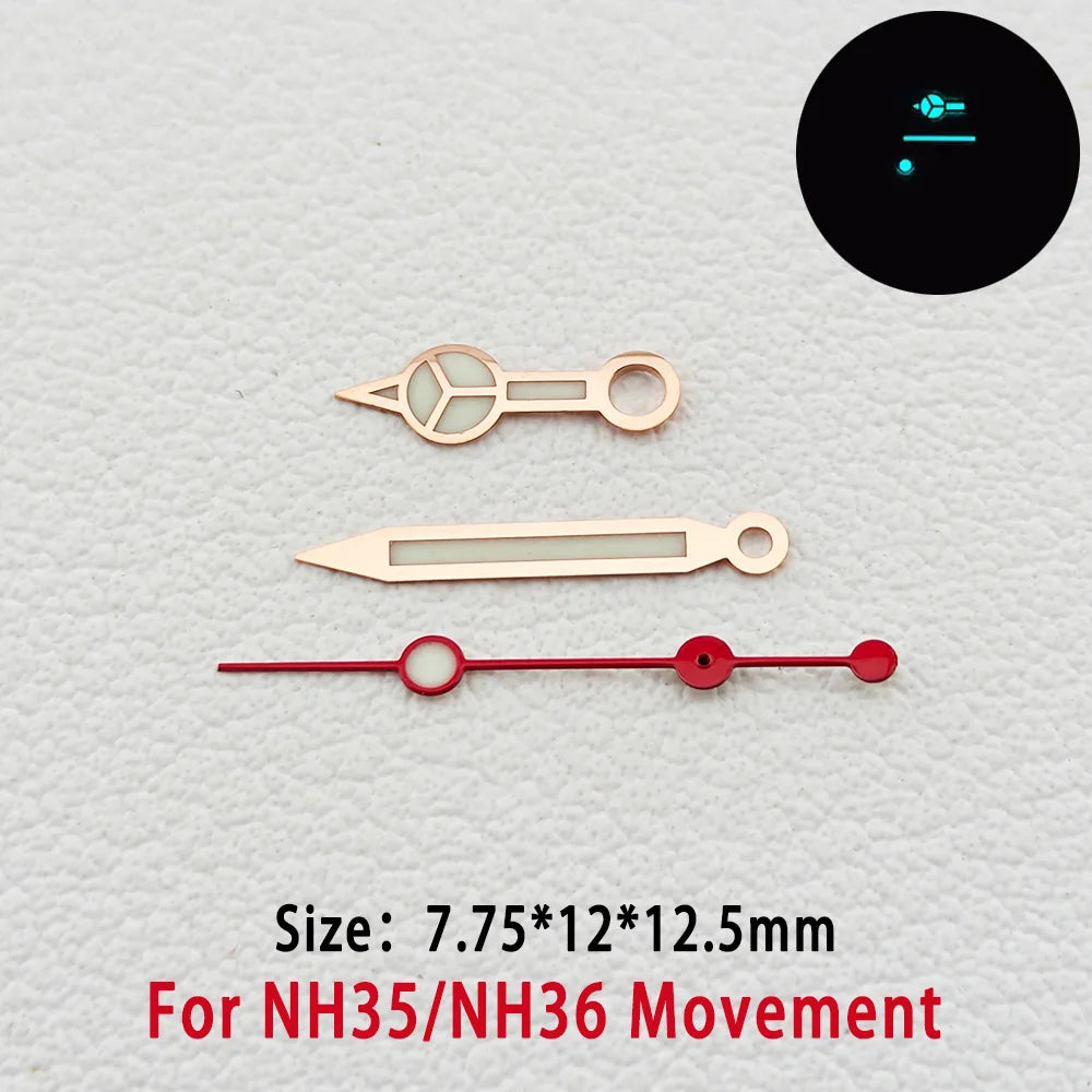 Modified BGW9 Blue Luminous GMT Watch Hands For NH34 NH35 NH36  Movement