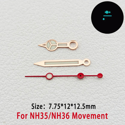 Modified BGW9 Blue Luminous GMT Watch Hands For NH34 NH35 NH36  Movement