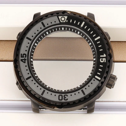 43mm Watch Case For NH34 NH35 NH36 NH38 Tuna Sapphire Crystal Luminous Bezel