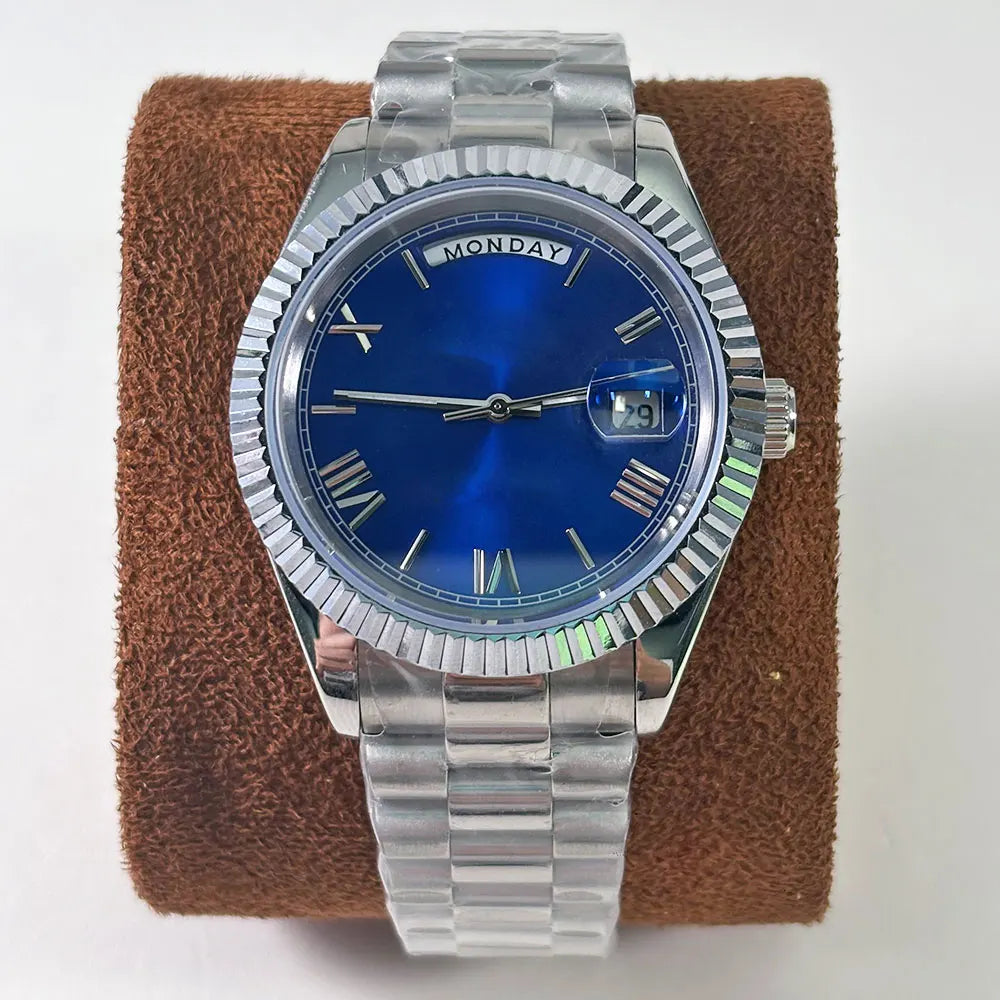 40mm Sapphire Glass 316L dual calendar watch 904L strap suitable for 8285 Movt