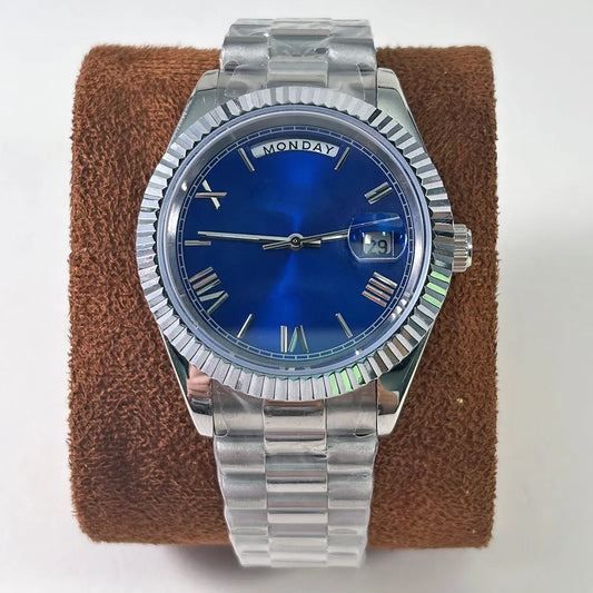 40mm Sapphire Glass 316L dual calendar watch 904L strap suitable for 8285 Movt
