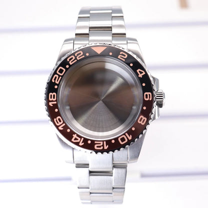 Silver 40mm Diver Case Sapphire  For NH35 NH36 NH34 NH38 Miyota 8215 Eta 2824