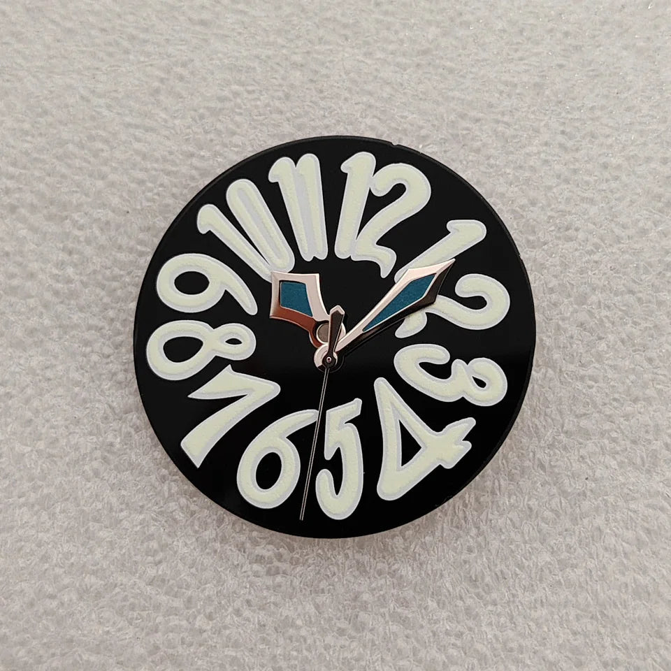 33.2mm Enamel Literal Dial 40mm Steel Watch Case and Strap Set for NH35 / NH36
