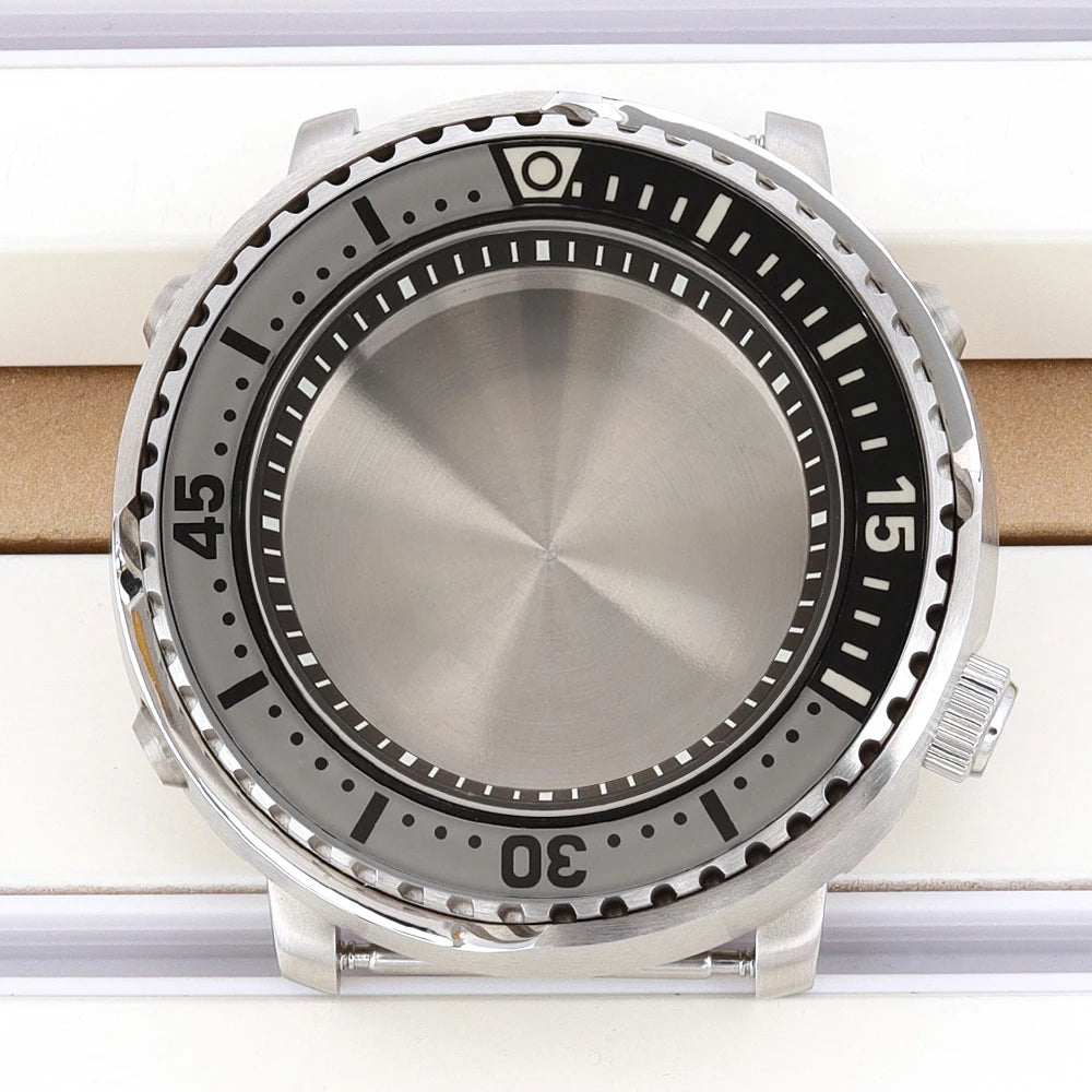 43mm Watch Case For NH34 NH35 NH36 NH38 Tuna Sapphire Crystal Luminous Bezel