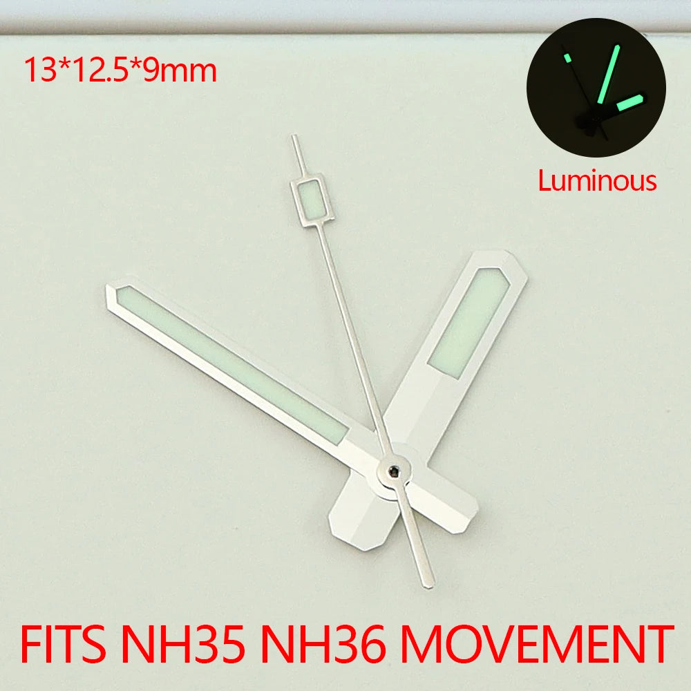 Green Luminous Watch Hands For NH35 NH36 Movement Modified Black Tiger Pointer