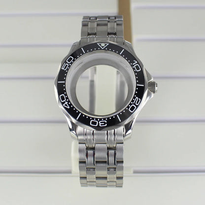 41mm Watch Case Strap Waterproof for Seamaster NH34 NH35 NH36 fit 30.5mm Dial