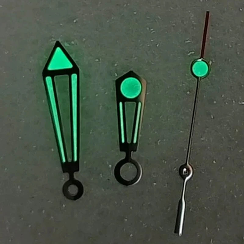 Modified Green Luminous Silver-Yellow Watch Hands for NH35/NH36/4R/7S Movement
