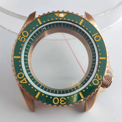 Plane Sapphire Glass Ceramic Bezel Stainless Steel Watch Case Fit NH 35 NH36 Movement High End Waterproof Watch Case