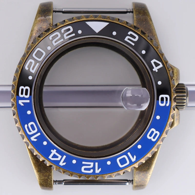 40mm Bronze SUB Watch Case Bezel For NH35/36 GMT NH34/38 4R36 Sapphire Crystal