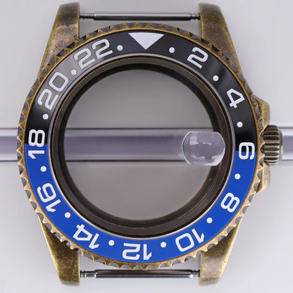40mm Bronze SUB Watch Case Bezel For NH35/36 GMT NH34/38 4R36 Sapphire Crystal