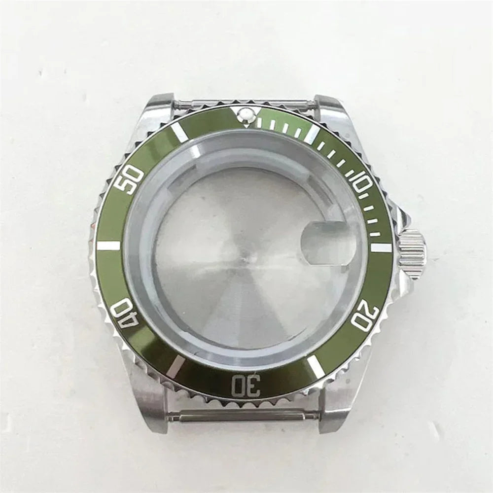 40MM Stainless Steel Watche Case Aluminum Bezel Sapphire for 8215/8200/8205/2813