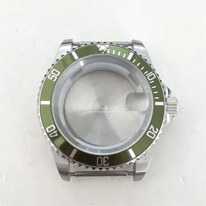40MM Stainless Watch Case Aluminum Bezel Sapphire for 8215/8200/8205/2813/3804