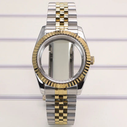 36/39mm Fluted Watch Case Sapphire Glass For NH35 NH36 NH34 4R36 Miyota 8215