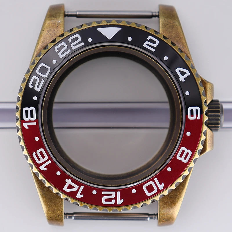 40mm Bronze SUB Watch Case Bezel For NH35/36 GMT NH34/38 4R36 Sapphire Crystal