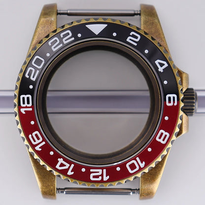 40mm Bronze SUB Watch Case Bezel For NH35/36 GMT NH34/38 4R36 Sapphire Crystal