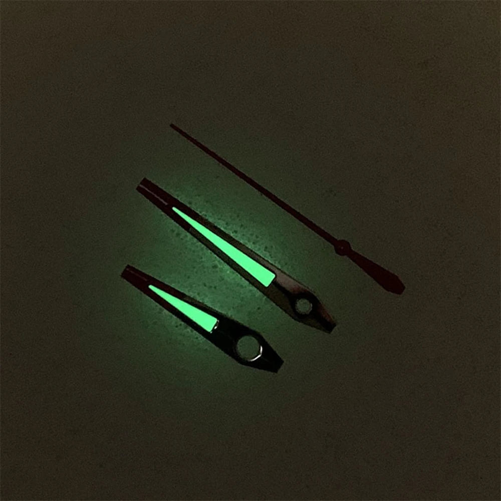 Silver Red Watch Hands for NH35 NH36 4R 7S Movement Green Luminous 3Pins Needles