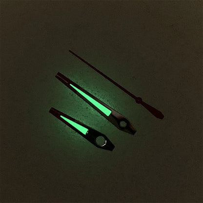 Silver Red Watch Hands for NH35 NH36 4R 7S Movement Green Luminous 3Pins Needles