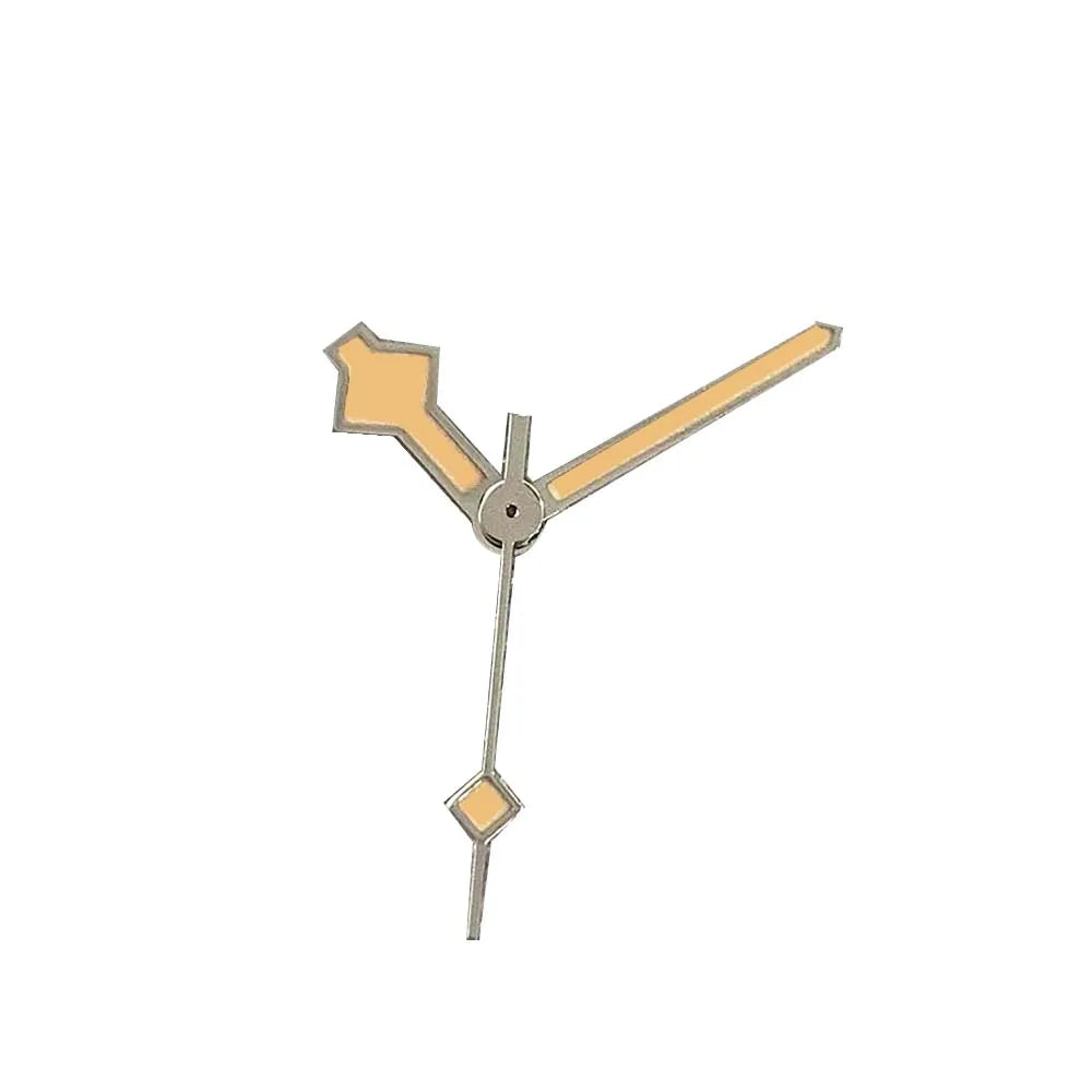 Silver Trim Orange Watch Hands Pointers with Green Luminous for NH35 NH36