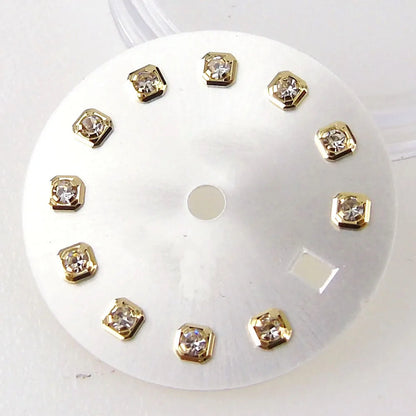 Nologo Sunburst dial face with rhinestone markers for 26mm lady watch, fits NH05 NH06 NH07 movements.