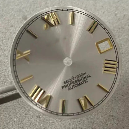 28.5mm NH35 Dial S Logo Dial Roman Numerals Dial For NH35/NH36 Vertical Lines
