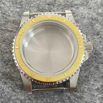39.5mm Steel Watch Case Retro Flat Mirror Case Sapphire Crystal Fit NH35 NH36