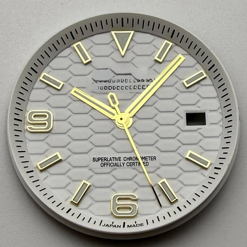 39.5mm Land-Dwellwe GOLD Case+Strap Sapphire Glass Luminou 33.8mm Dial Fit NH35