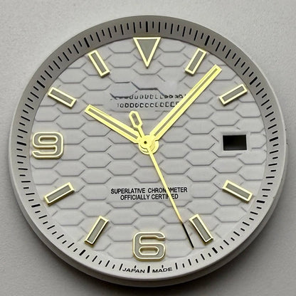 39.5mm Land-Dwellwe GOLD Case+Strap Sapphire Glass Luminou 33.8mm Dial Fit NH35