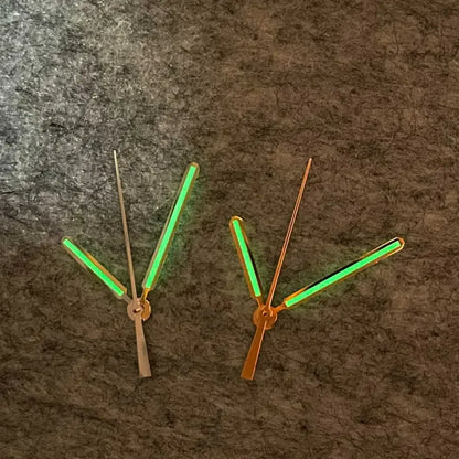 Rose gold/Silver Trim Green Luminous for Watch Hands NH35/NH36/4R/7S Movement