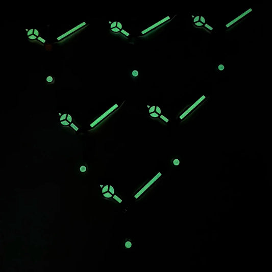 Green Luminous Cusp Benz 7.75*12*12.5mm Watch Hands for NH35/NH36/4R/7S