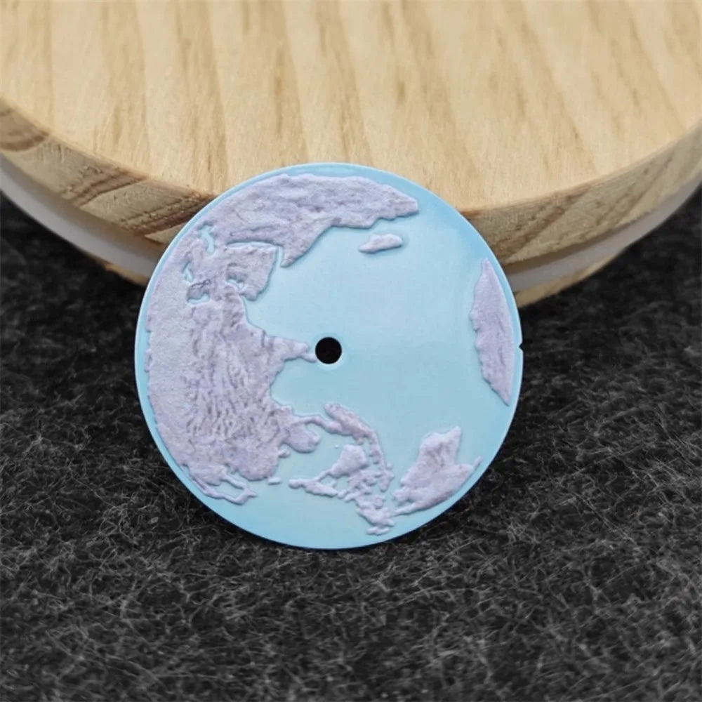 Modified 28.5mm Flame Planet Earth Surface Watch Dial for NH35/NH34 Movement