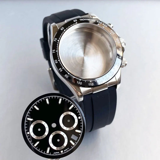 39mm Steel Case+Dial+movt+band with Sapphire Glass Set for VK63 VK64 Movement