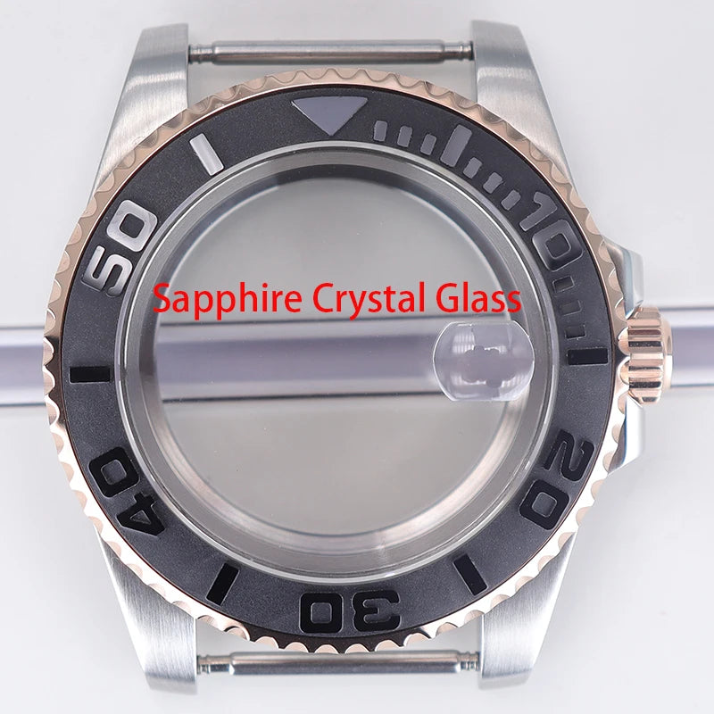 40mm Watch Case Sapphire For NH34/35/36 Eta2824 PT5000 Miyota8215 8205 YACHT