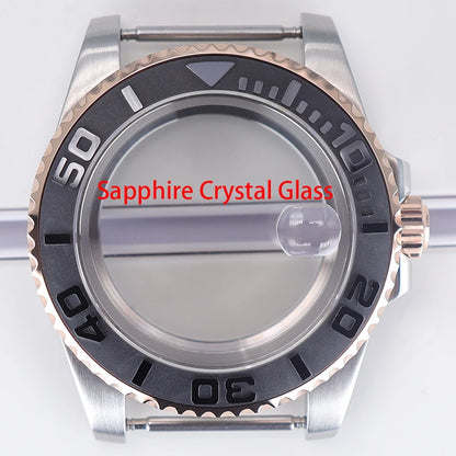 40mm Watch Case Sapphire For NH34/35/36 Eta2824 PT5000 Miyota8215 8205 YACHT