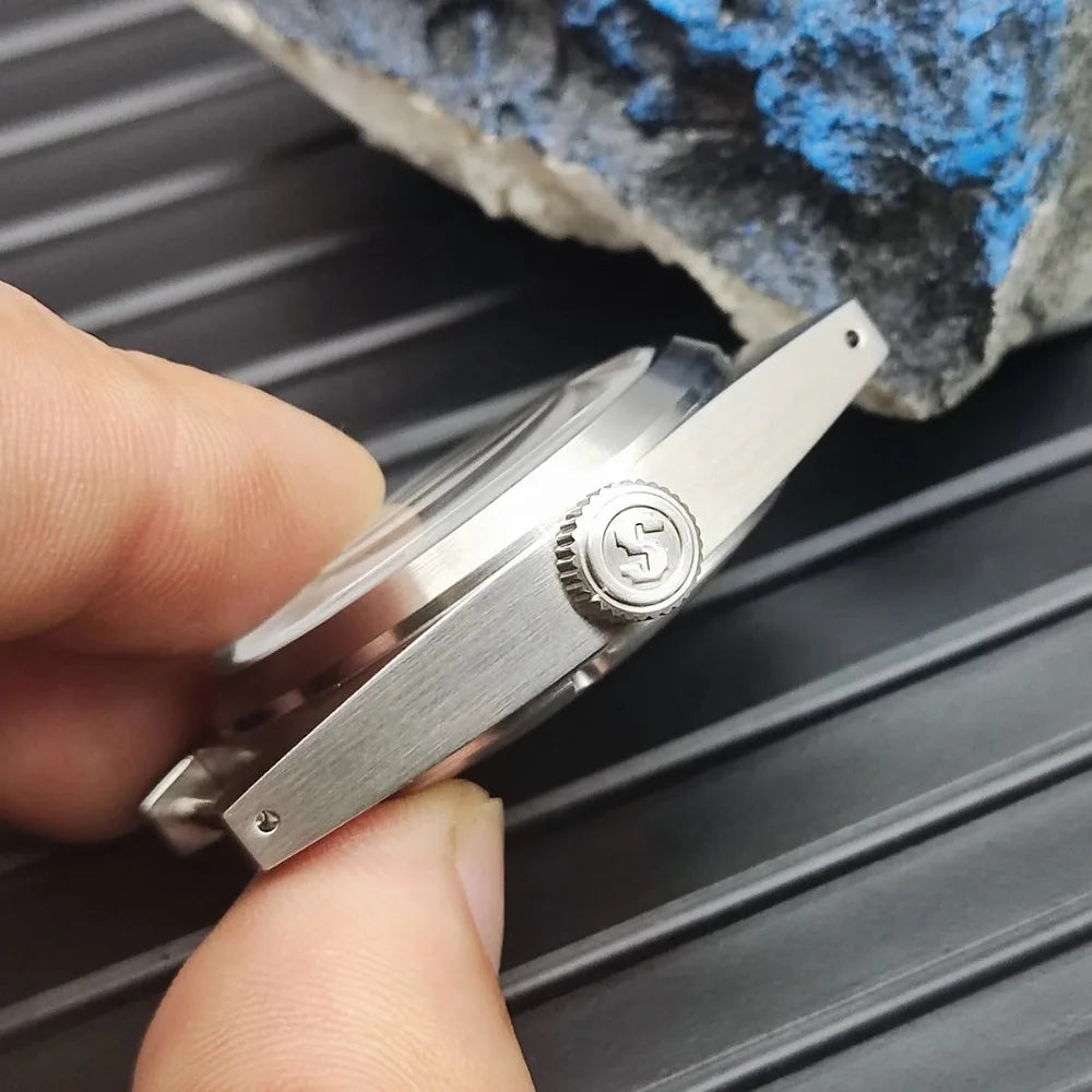 3ATM 38MM Watch Case Brushed Stainless Steel Case with Sapphire Glass for NH35