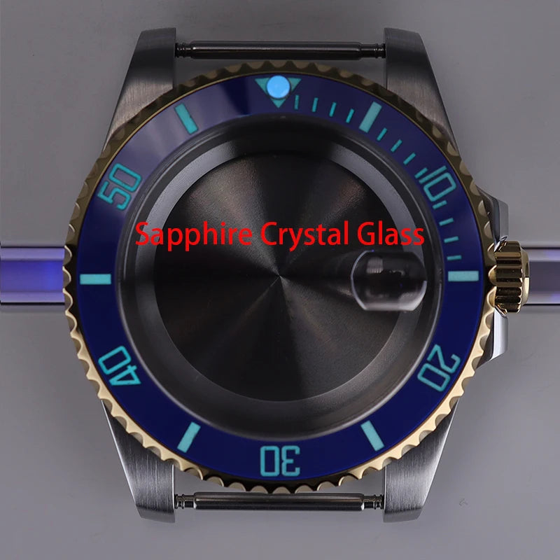 40mm Watch Case Ceramic Bezel Sapphire For NH35/36 Miyota 8215 Eta 2824 PT5000
