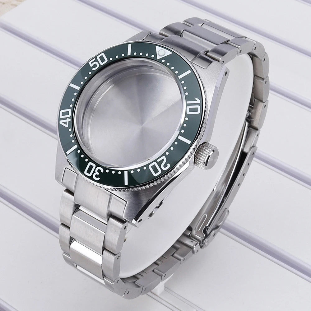 40mm Steel Watch Case Sapphire For NH35 NH36 NH34 4R36 Mod SPB143J1/SPB253J1