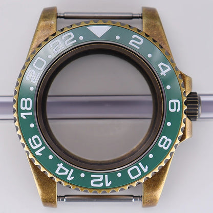 40mm Bronze SUB Watch Case Bezel For NH35/36 GMT NH34/38 4R36 Sapphire Crystal