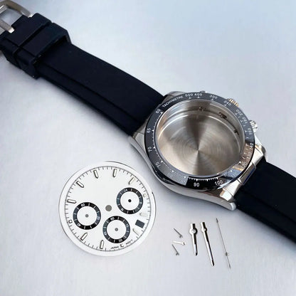 39mm Steel Case+Dial+movt+band with Sapphire Glass Set for VK63 VK64 Movement