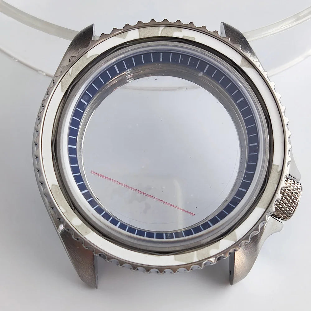 Plane Sapphire Glass Ceramic Bezel Stainless Steel Watch Case Fit NH 35 NH36 Movement High End Waterproof Watch Case