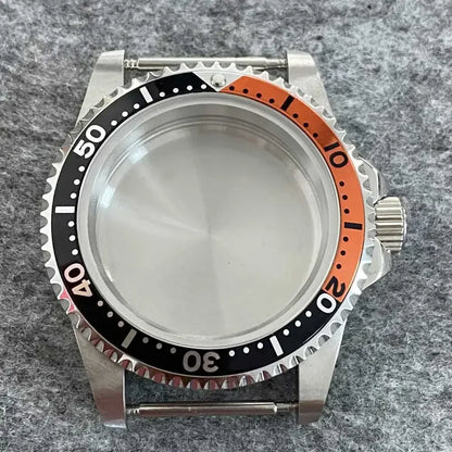 39.5mm Steel Watch Case Retro Flat Mirror Case Sapphire Crystal Fit NH35 NH36