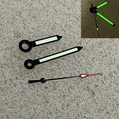 Black Edges Light Green Watch Hands Green Luminous for Nh35 Nh36 Movement