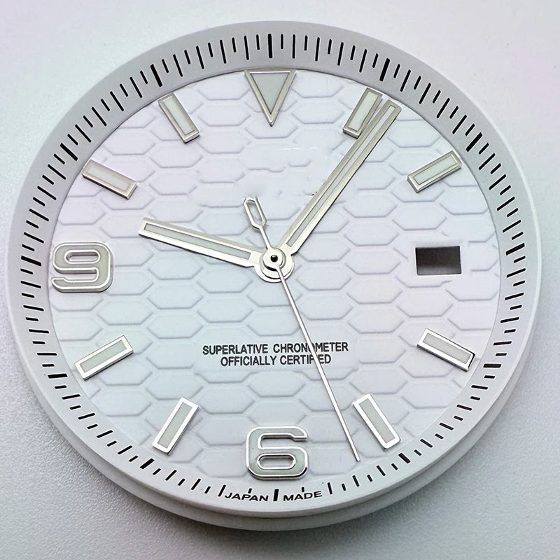 39.5mm Land-Dwellwe Watch Case+Strap Sapphire Glass Luminou 33.8mm Dial Fit NH35