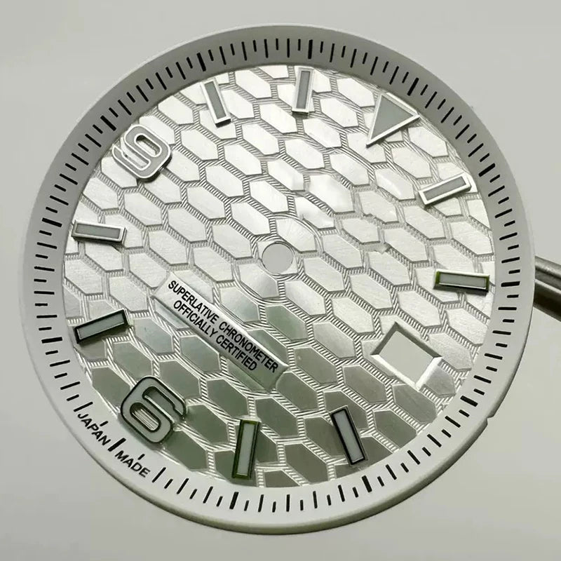 39.5mm Land-Dwellwe Watch Case+Strap Sapphire Glass Luminou 33.8mm Dial Fit NH35