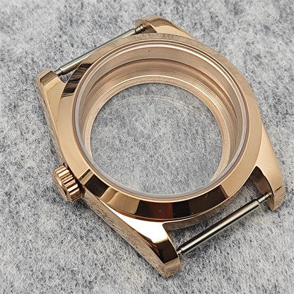 36/39mm Rose Gold Case Oyster Watch Case with Sapphire Crystal for NH35/NH36/4R