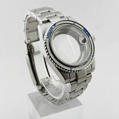 40.5mm SUB Sapphire Crystal Steel Watch Case One-Way Selection Bezel For NH35/36