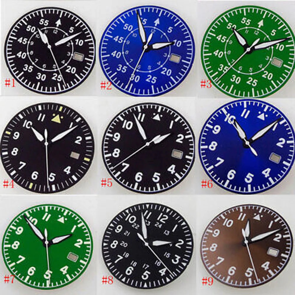 33.6mm Multicolor Watch Dial Fit For NH35AA NH36AA with Green Luminous Modified