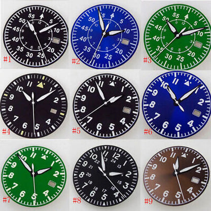 33.6mm Multicolor Watch Dial Fit For NH35AA NH36AA with Green Luminous Modified