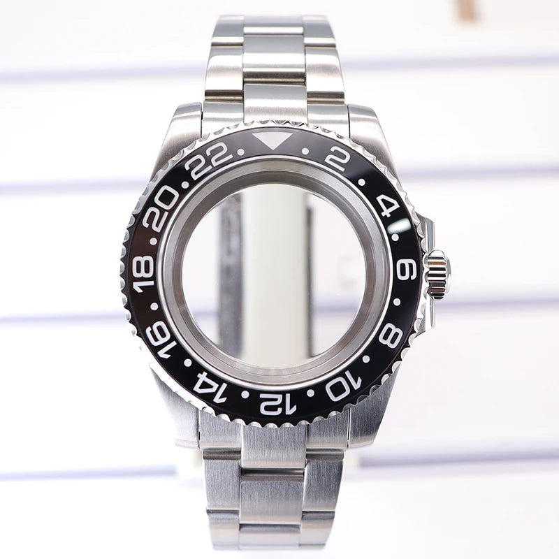 Silver 40mm Diver Case Sapphire  For NH35 NH36 NH34 NH38 Miyota 8215 Eta 2824